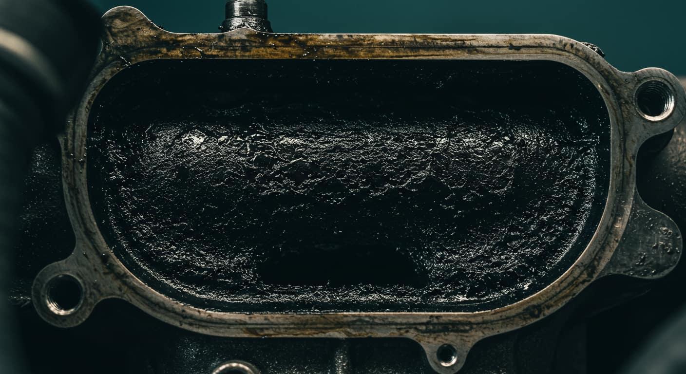 Calamine accumulée dans un collecteur d'admission diesel